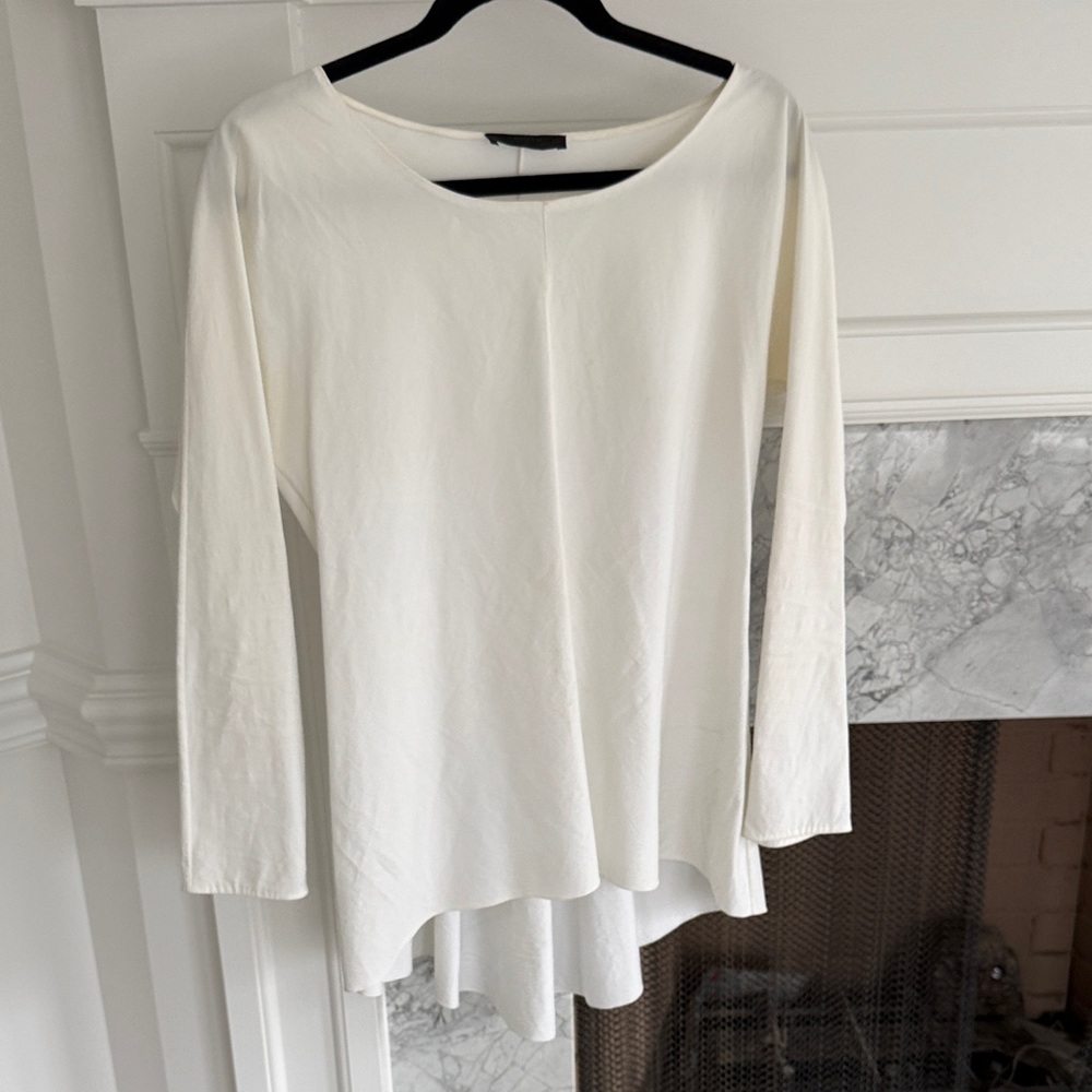 The Row Cream Long Cotton Dress Shirt